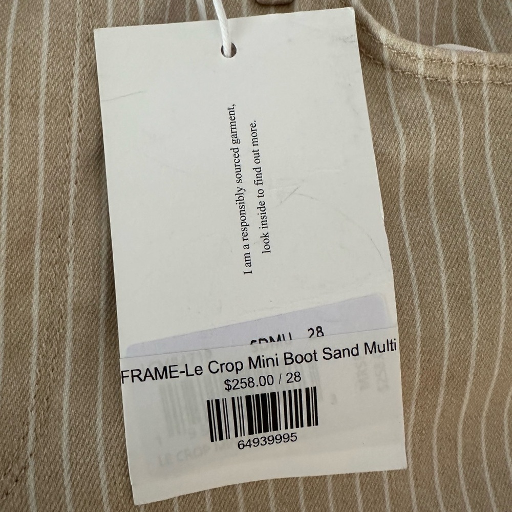 Frame le crop mini boot NWT in sand stripe - Picture 8 of 10